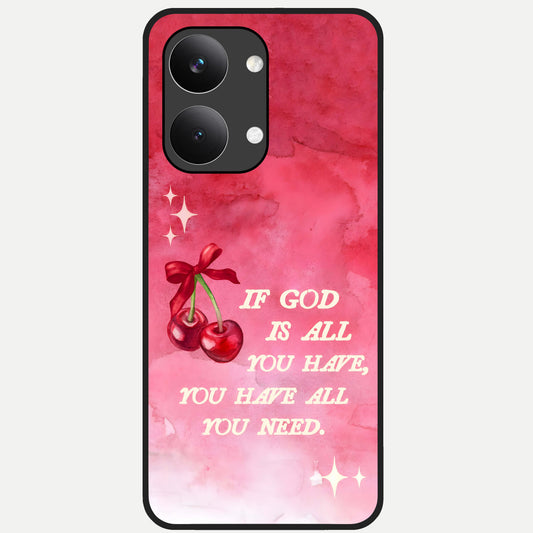  Cherry Quote Glass Case For Poco X8 Pro Max back cover – full design glossy printed glass finish