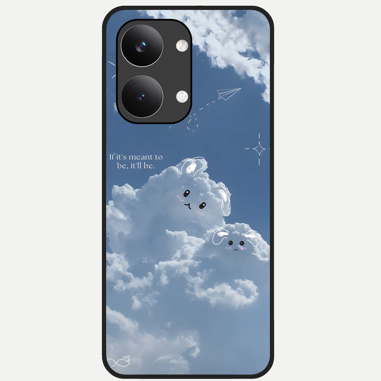  Cloud Bunny Dreams Glass Case For Poco X8 Pro Max back cover – full design glossy printed glass finish
