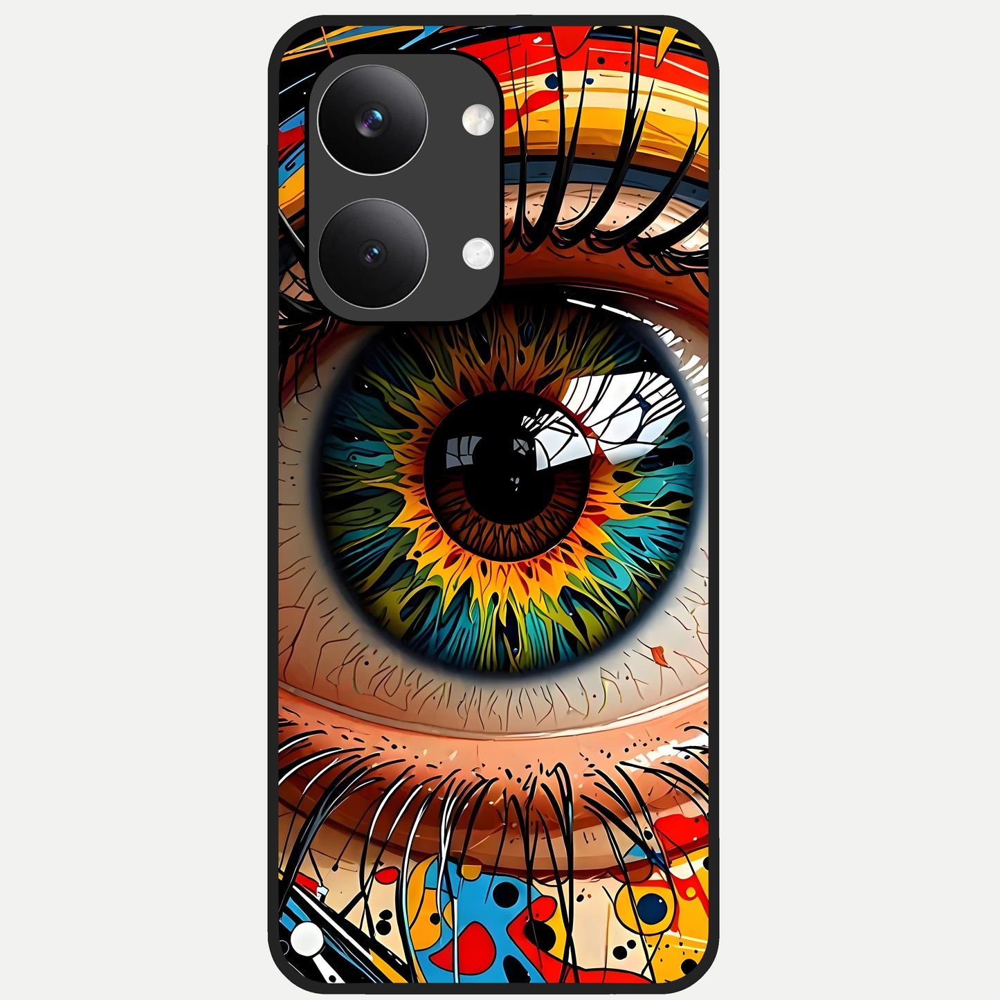  Colorful Eye Glass Case For Poco X8 Pro Max back cover – full design glossy printed glass finish