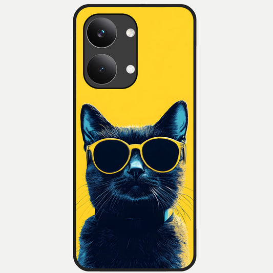  Cool Cat Vibes Glass Case For Poco X8 Pro Max back cover – full design glossy printed glass finish