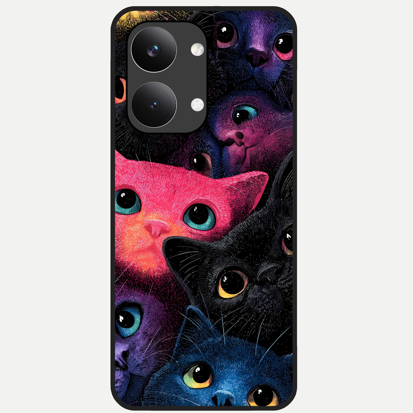  Cosmic Cats Dreams Glass Case For Poco X8 Pro Max back cover – full design glossy printed glass finish