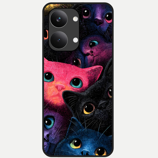  Cosmic Cats Dreams Glass Case For Poco X8 Pro Max back cover – full design glossy printed glass finish