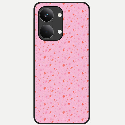  Cosmic Pink Sparkle Glass Case For Poco X8 Pro Max back cover – full design glossy printed glass finish