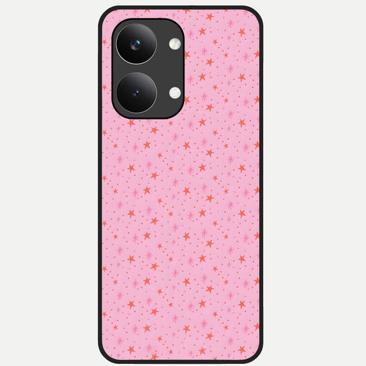  Cosmic Pink Sparkle Glass Case For Poco X8 Pro Max back cover – full design glossy printed glass finish