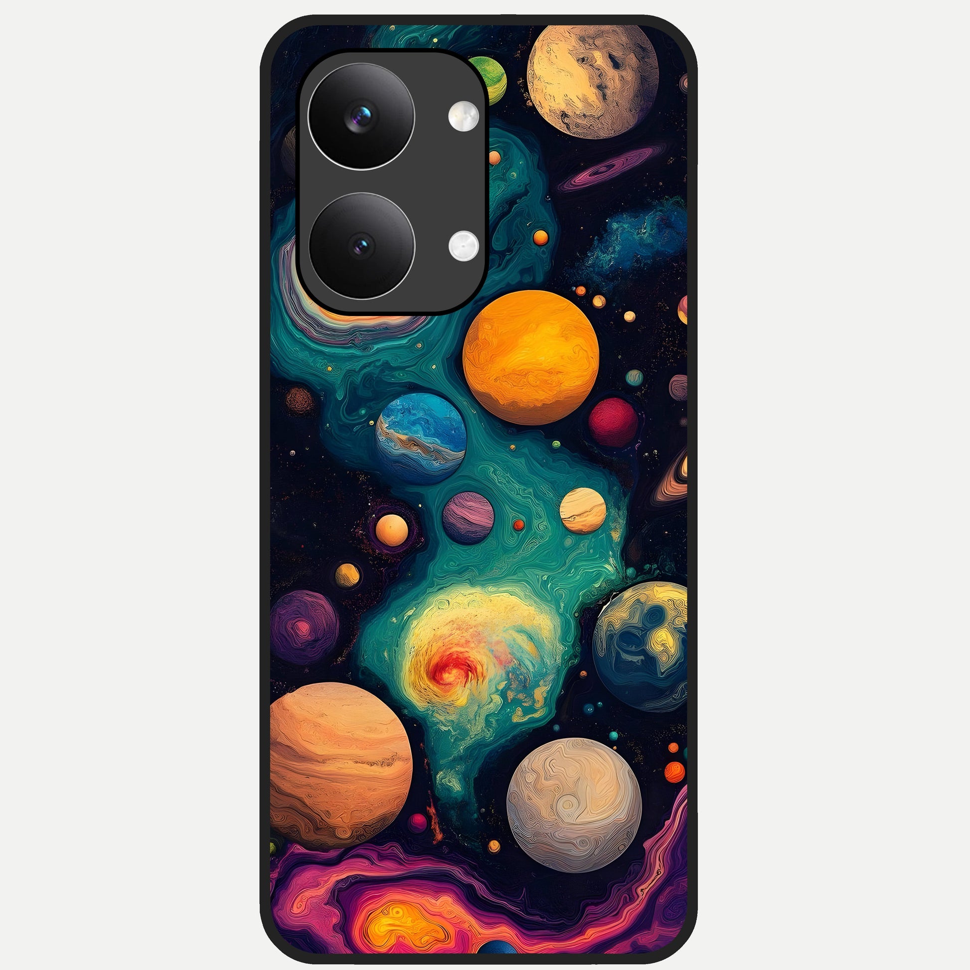  Cosmic Planet Journey Glass Case For Poco X8 Pro Max back cover – full design glossy printed glass finish