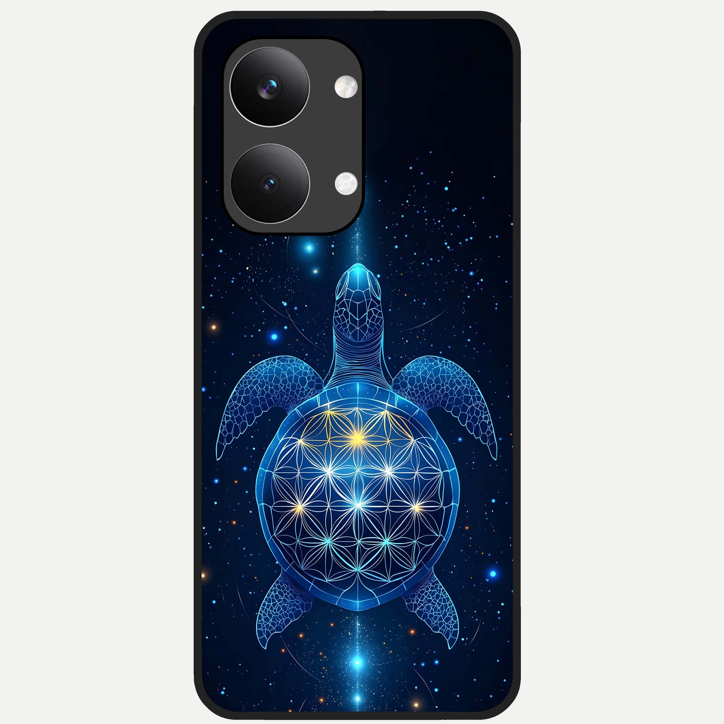  Crimson Blue Turtle Glass Case For Poco X8 Pro Max back cover – full design glossy printed glass finish