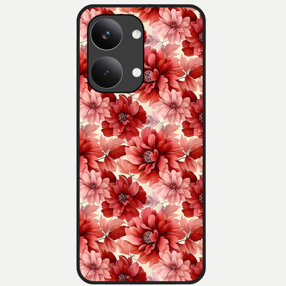  Crimson Love Petals Glass Case For Poco X8 Pro Max back cover – full design glossy printed glass finish