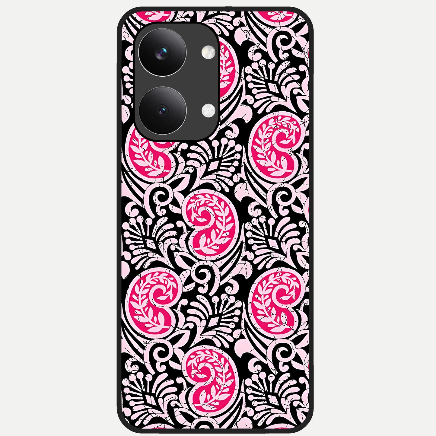  Crimson Paisley Charm Glass Case For Poco X8 Pro Max back cover – full design glossy printed glass finish