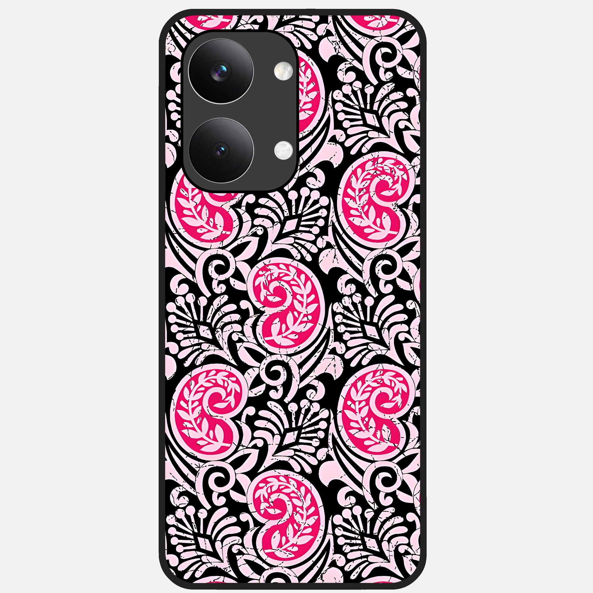  Crimson Paisley Charm Glass Case For Poco X8 Pro Max back cover – full design glossy printed glass finish