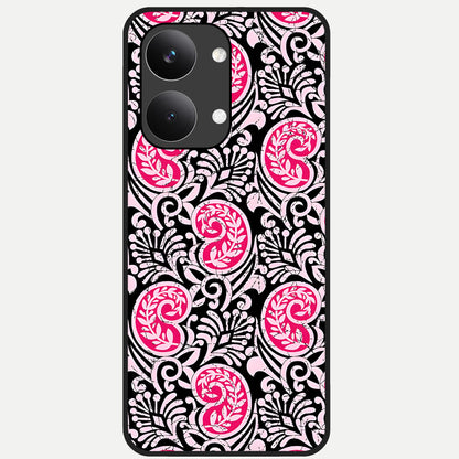 Crimson Paisley Charm Glass Case For Poco X8 Pro Max back cover – full design glossy printed glass finish