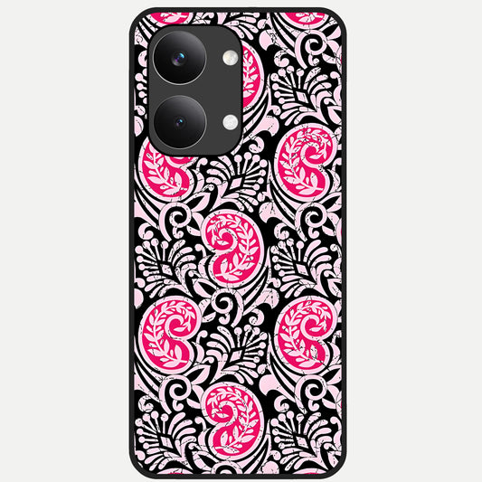  Crimson Paisley Charm Glass Case For Poco X8 Pro Max back cover – full design glossy printed glass finish