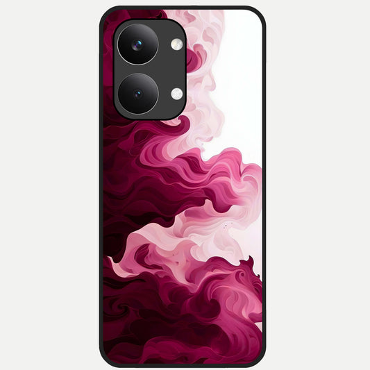  Crimson Wave Flow Glass Case For Poco X8 Pro Max back cover – full design glossy printed glass finish