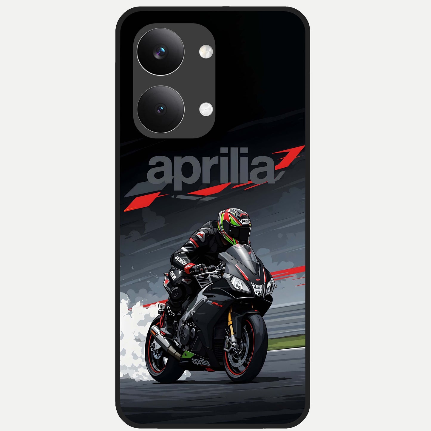  Dark Aprilla Glass Case For Poco X8 Pro Max back cover – full design glossy printed glass finish