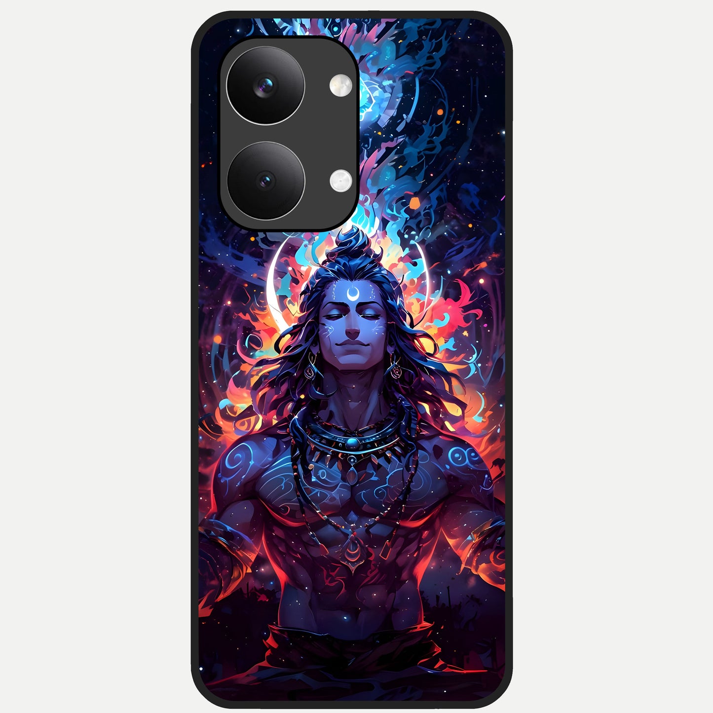  Divine Fire Shiv Glass Case For Poco X8 Pro Max back cover – full design glossy printed glass finish