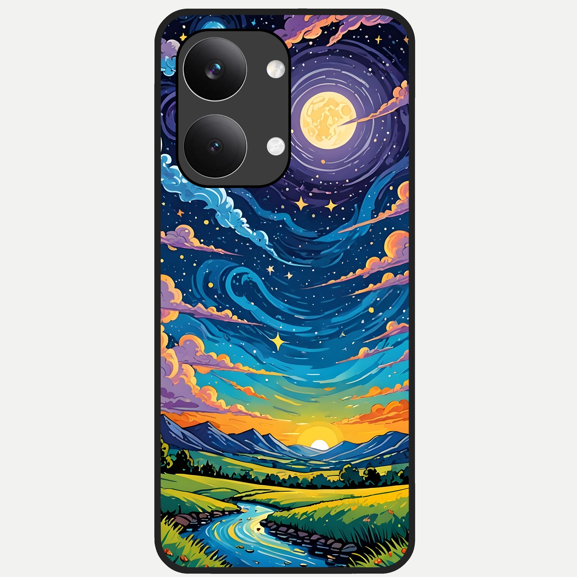  Dreamy Night Landscape Glass Case For Poco X8 Pro Max back cover – full design glossy printed glass finish