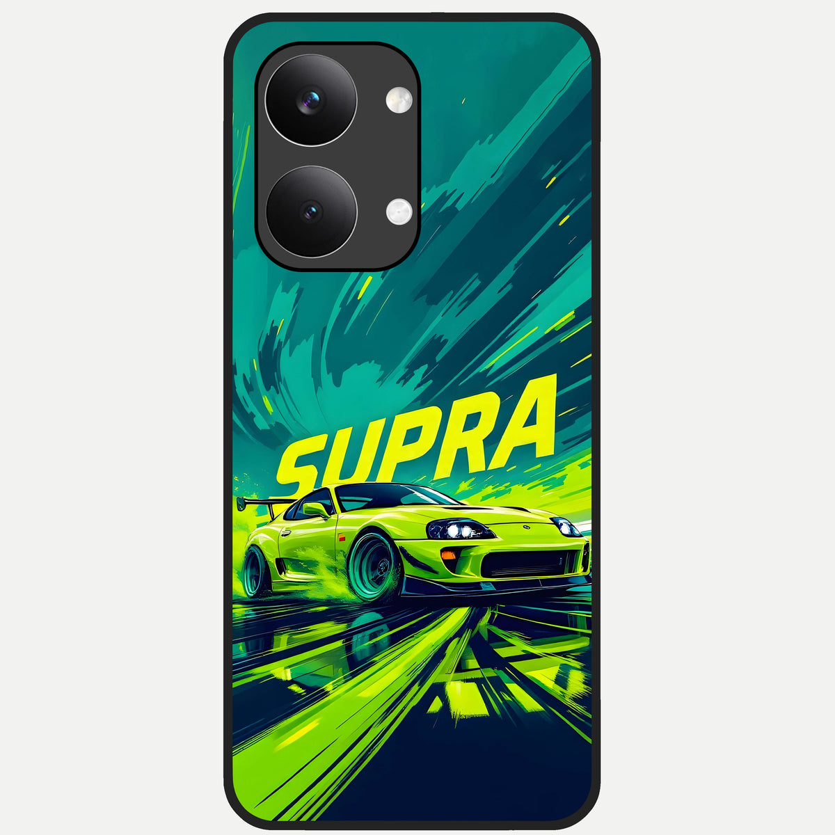  Electric Supra Thunder Glass Case For Poco X8 Pro Max back cover – full design glossy printed glass finish