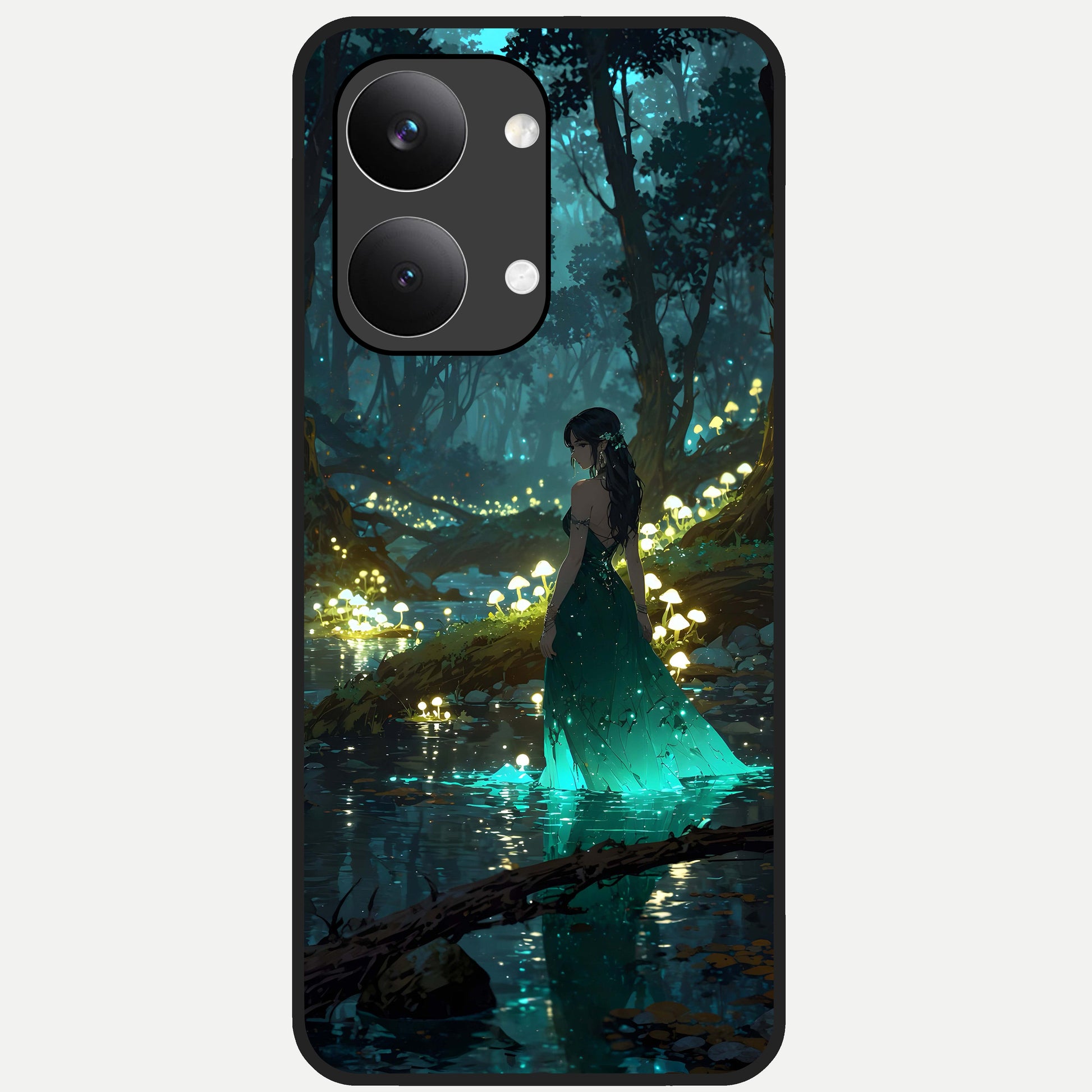  Enchanted Forest Glow Glass Case For Poco X8 Pro Max back cover – full design glossy printed glass finish