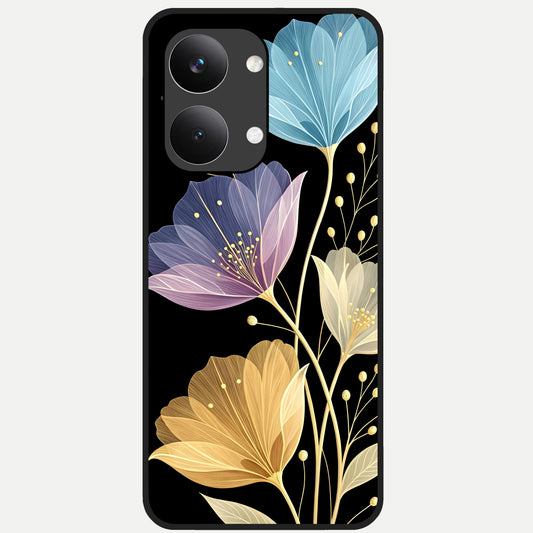  Flower Bloom Glow Glass Case For Poco X8 Pro Max back cover – full design glossy printed glass finish