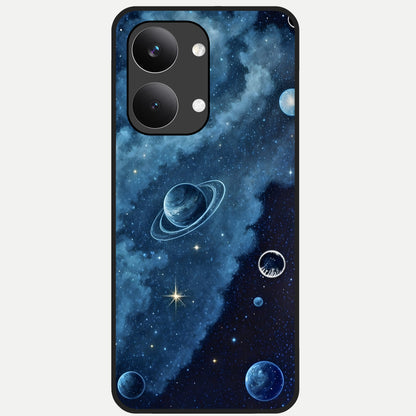  Galaxy Dream Space Glass Case For Poco X8 Pro Max back cover – full design glossy printed glass finish