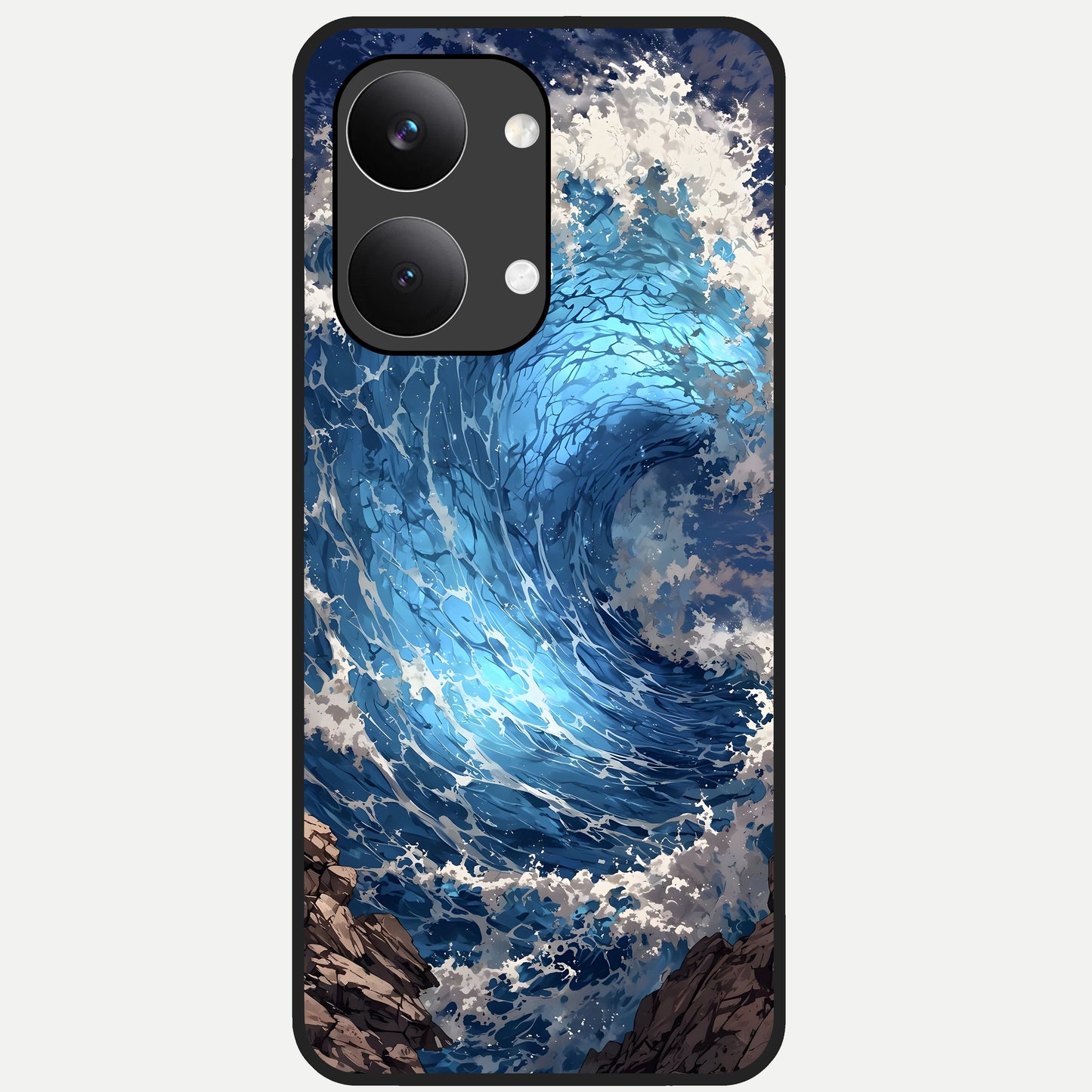  Giant Ocean Wave Glass Case For Poco X8 Pro Max back cover – full design glossy printed glass finish
