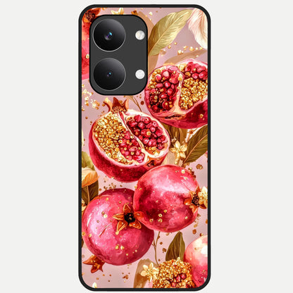  Golden Bloom Glow Glass Case For Poco X8 Pro Max back cover – full design glossy printed glass finish