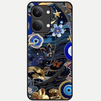  Golden Moon Magic Glass Case For Poco X8 Pro Max back cover – full design glossy printed glass finish