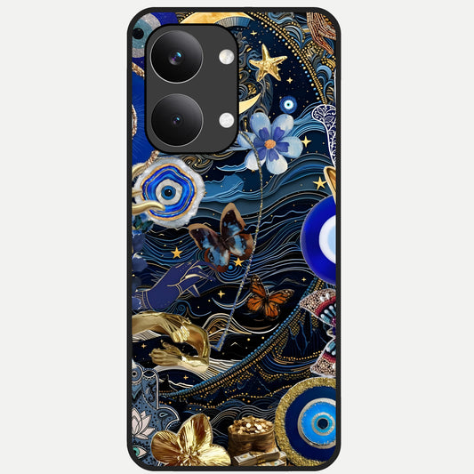  Golden Moon Magic Glass Case For Poco X8 Pro Max back cover – full design glossy printed glass finish
