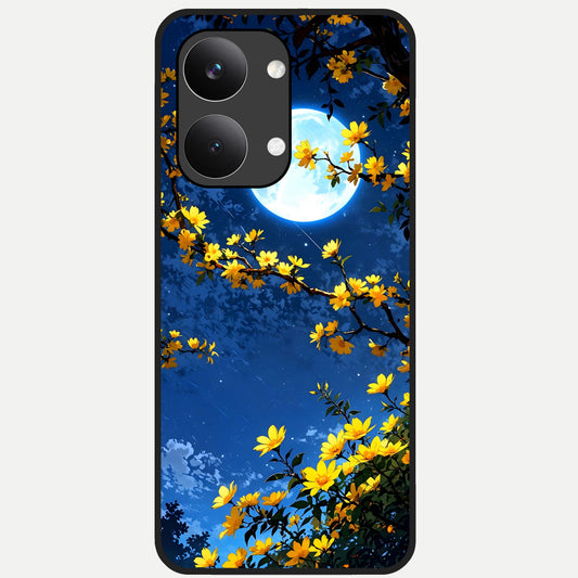  Golden Night Glow Glass Case For Poco X8 Pro Max back cover – full design glossy printed glass finish