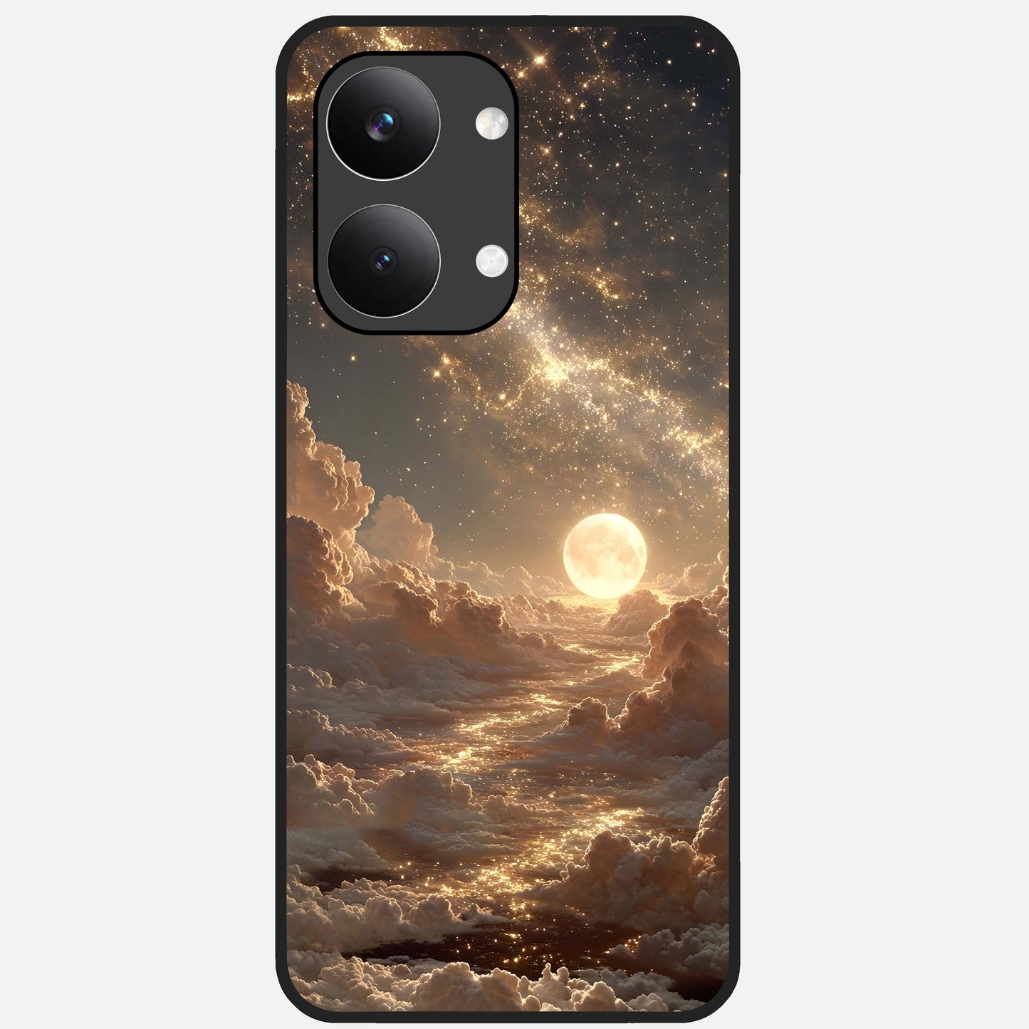  Golden Sky Dream Glass Case For Poco X8 Pro Max back cover – full design glossy printed glass finish
