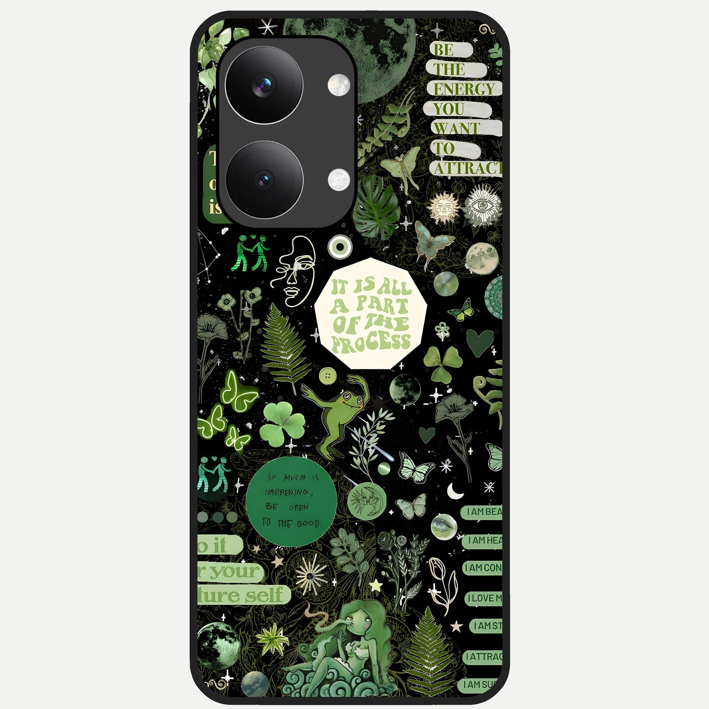  Green Mandala Pattern Glass Case For Poco X8 Pro Max back cover – full design glossy printed glass finish