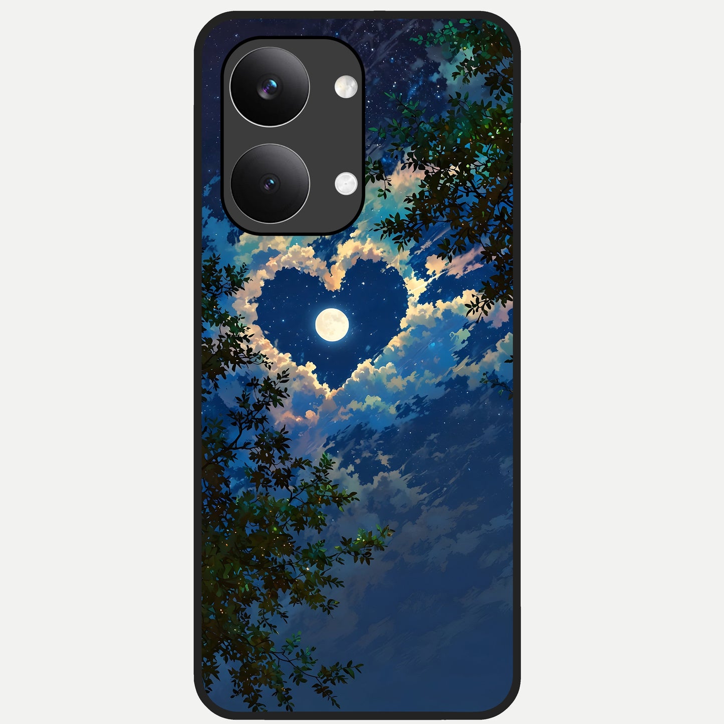  Heart With Moon Sky Glass Case For Poco X8 Pro Max back cover – full design glossy printed glass finish