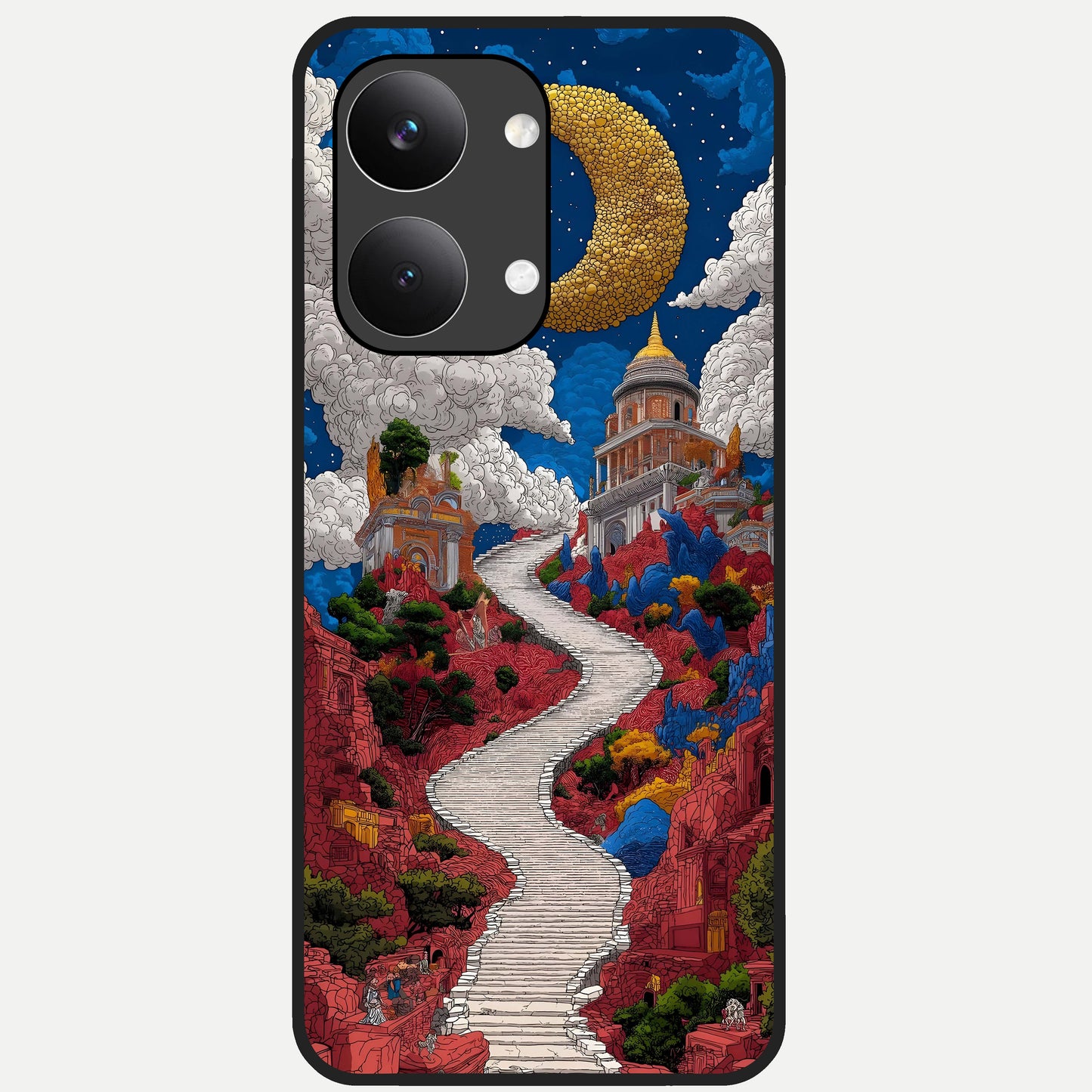  Heavenly Moon Path Glass Case For Poco X8 Pro Max back cover – full design glossy printed glass finish