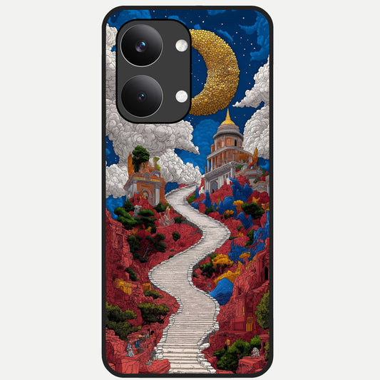  Heavenly Moon Path Glass Case For Poco X8 Pro Max back cover – full design glossy printed glass finish