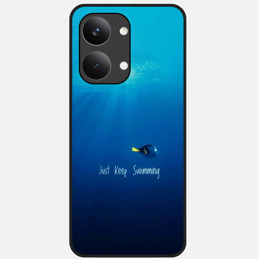  Just Keep Swimming Glass Case For Poco X8 Pro Max back cover – full design glossy printed glass finish