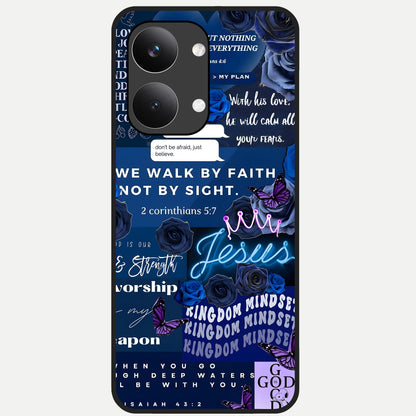  Kingdom Faith Glow Glass Case For Poco X8 Pro Max back cover – full design glossy printed glass finish