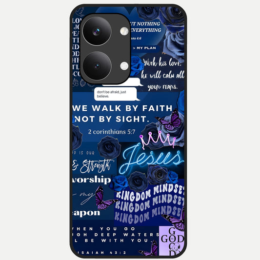  Kingdom Faith Glow Glass Case For Poco X8 Pro Max back cover – full design glossy printed glass finish