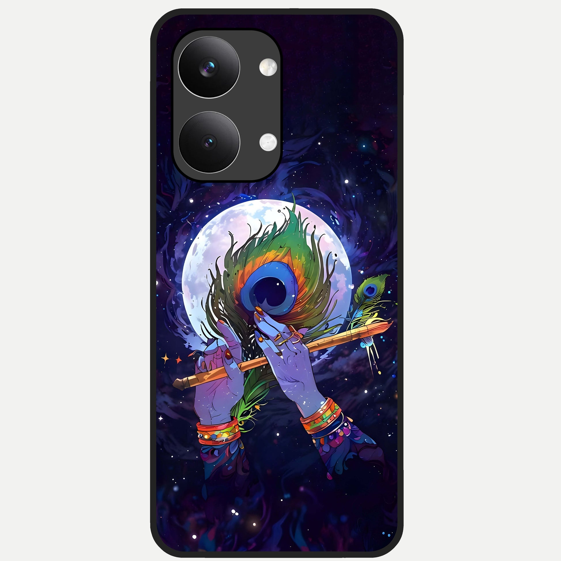 Krishna Hands Art Glass Case For Poco X8 Pro Max back cover – full design glossy printed glass finish