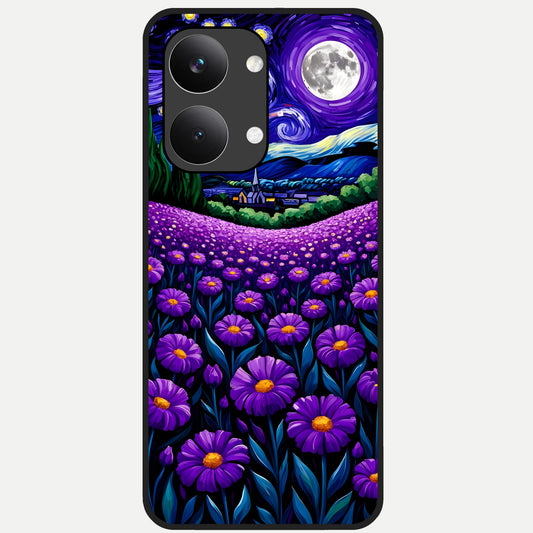  Lavender Moon Field Glass Case For Poco X8 Pro Max back cover – full design glossy printed glass finish