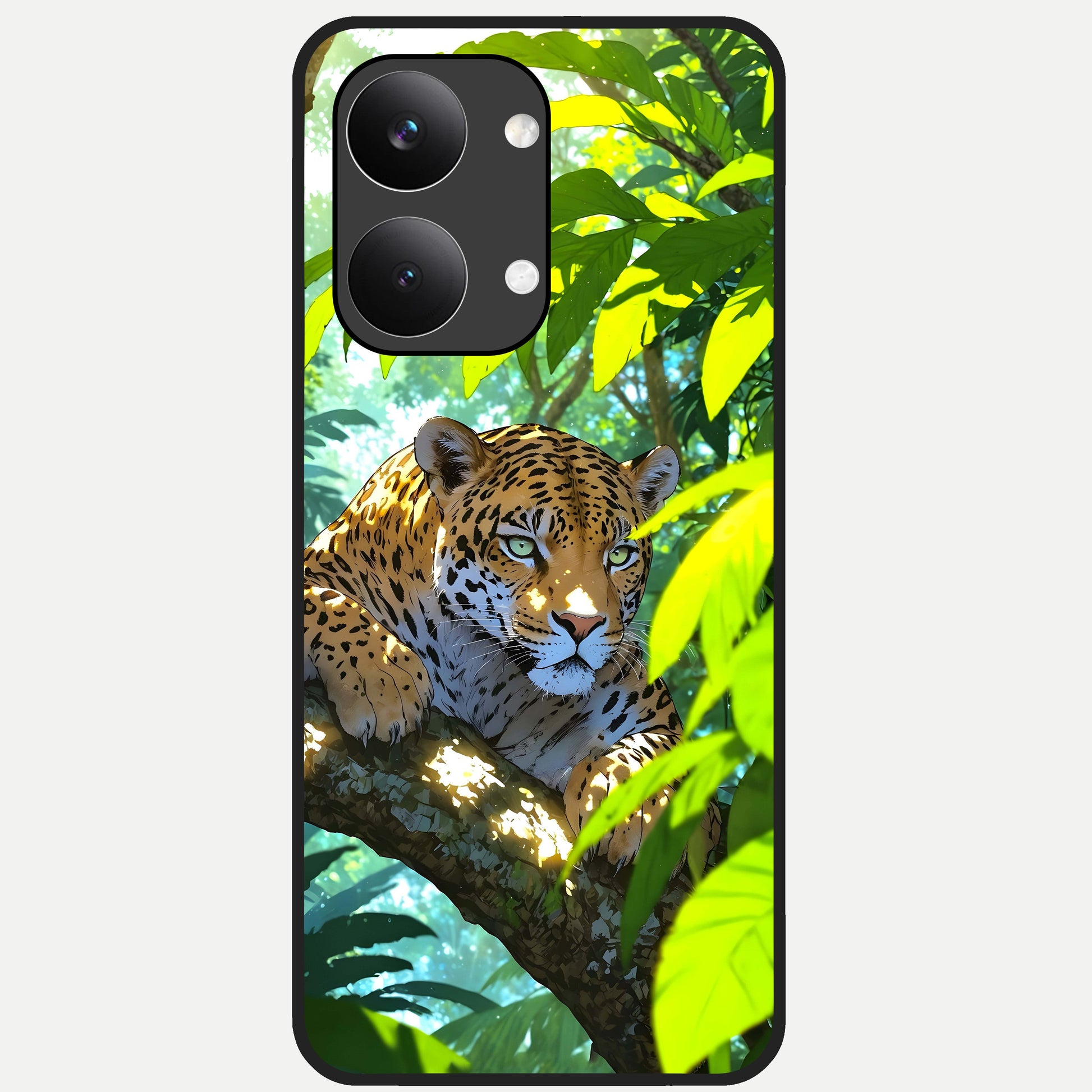  Leopard in Jungle Glass Case For Poco X8 Pro Max back cover – full design glossy printed glass finish