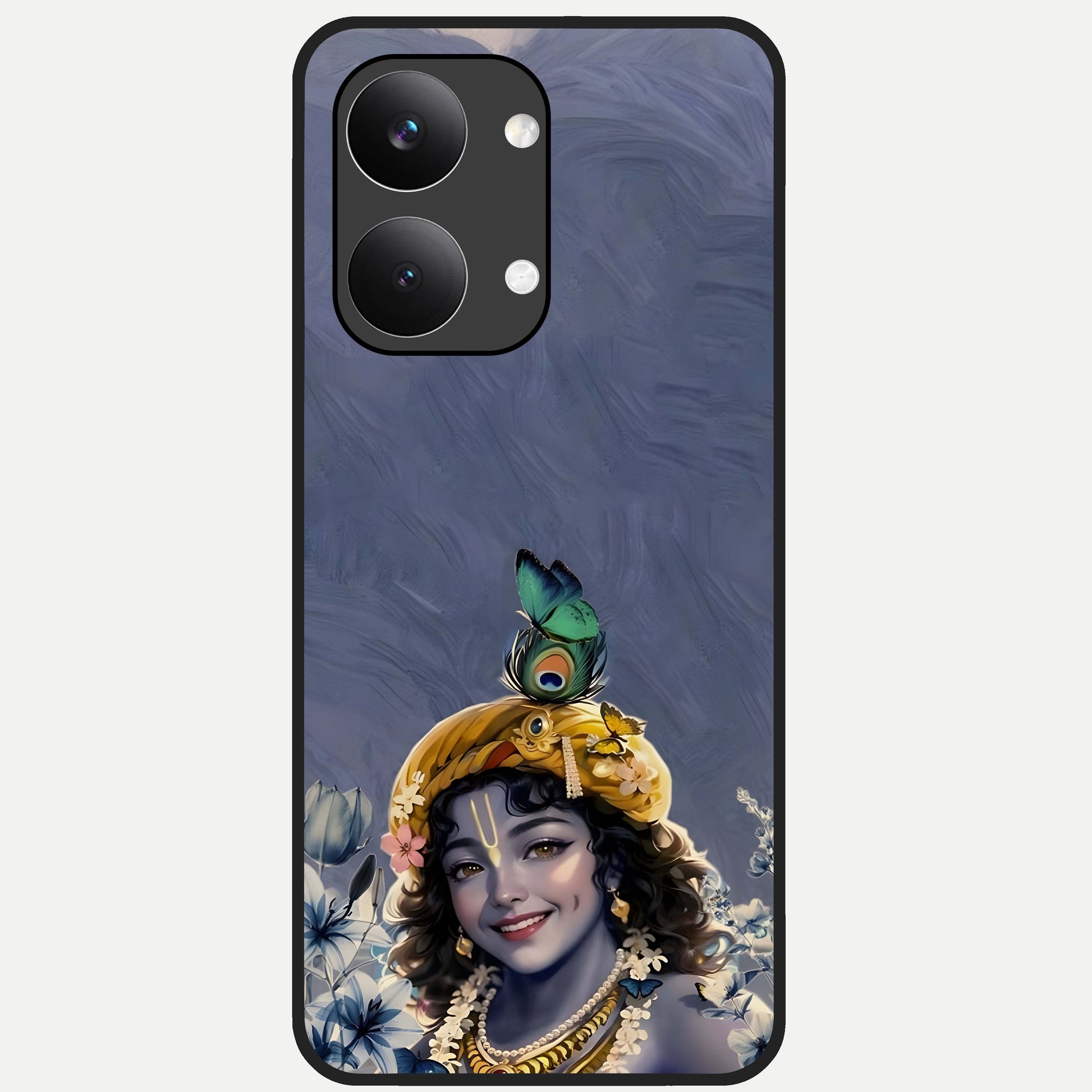 Lord Krishna Glass Case For Poco X8 Pro Max back cover – full design glossy printed glass finish