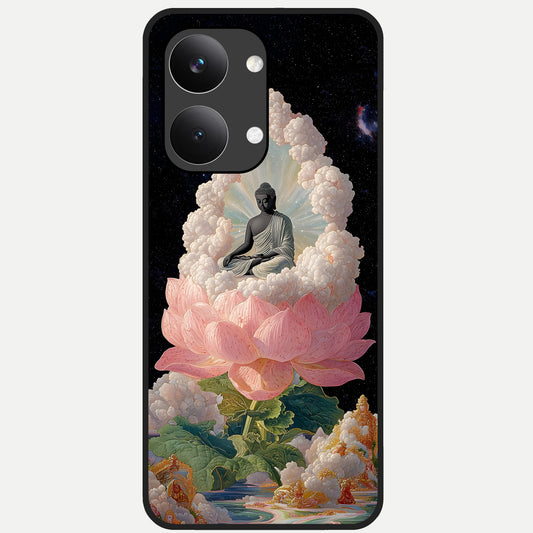  Lotus Divine Peace Glass Case For Poco X8 Pro Max back cover – full design glossy printed glass finish