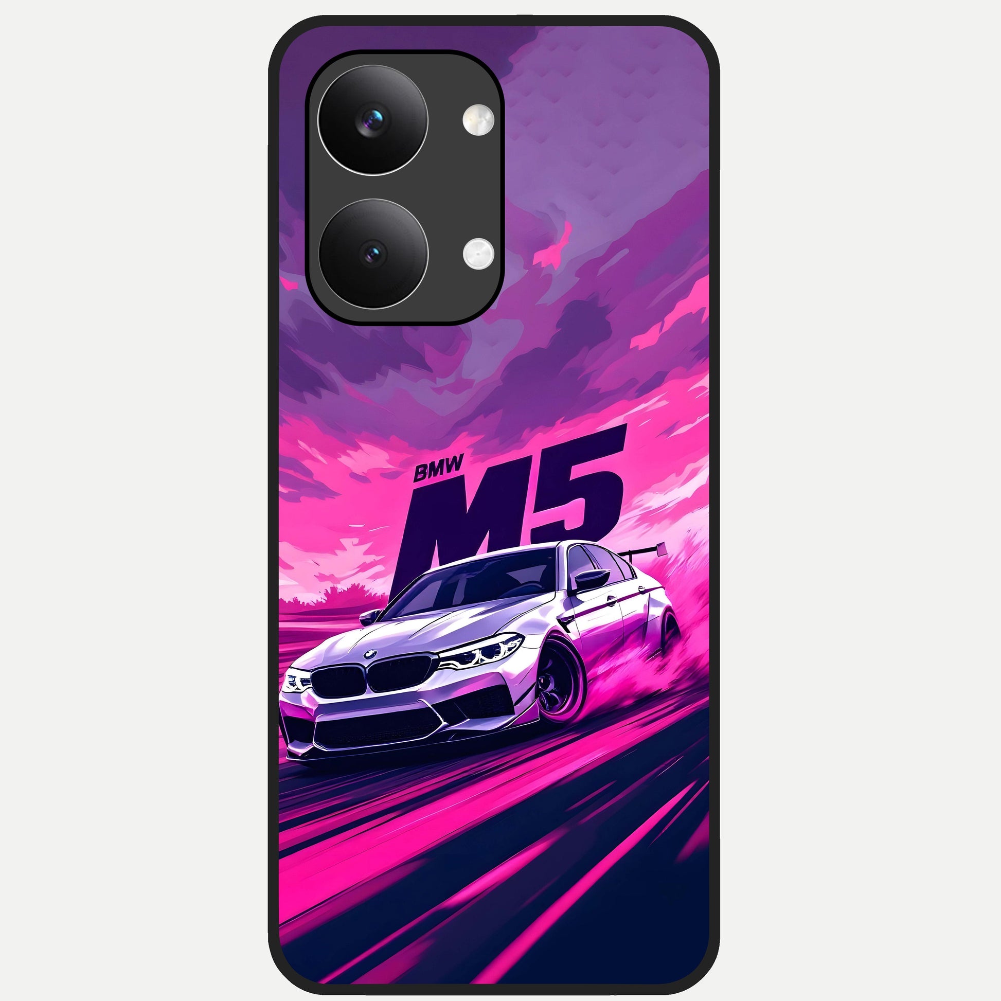  MS Neon Car Glass Case For Poco X8 Pro Max back cover – full design glossy printed glass finish