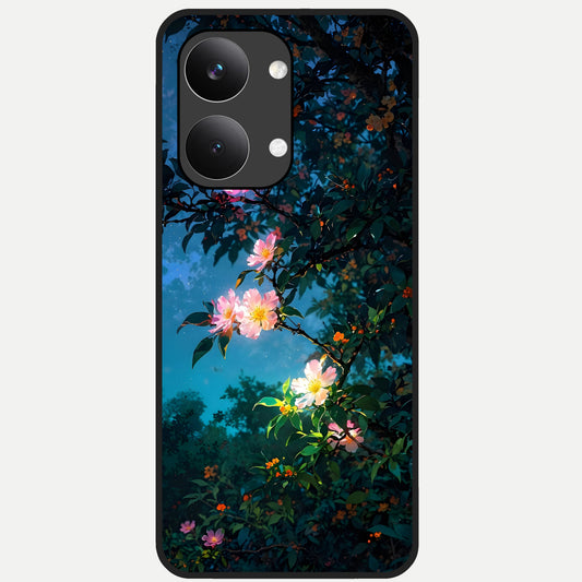  Midnight Bloom Glow Glass Case For Poco X8 Pro Max back cover – full design glossy printed glass finish