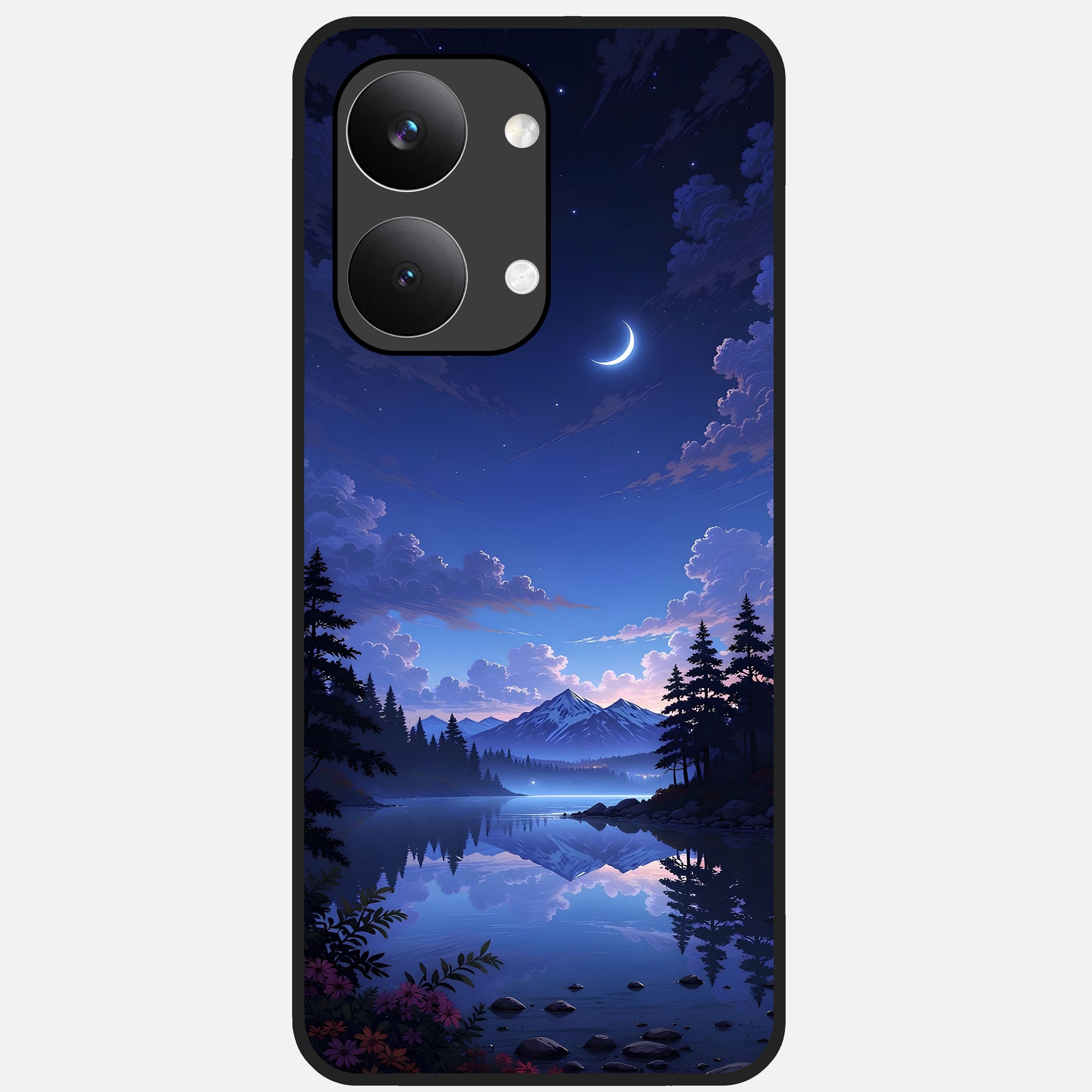  Midnight Lake Peace Glass Case For Poco X8 Pro Max back cover – full design glossy printed glass finish