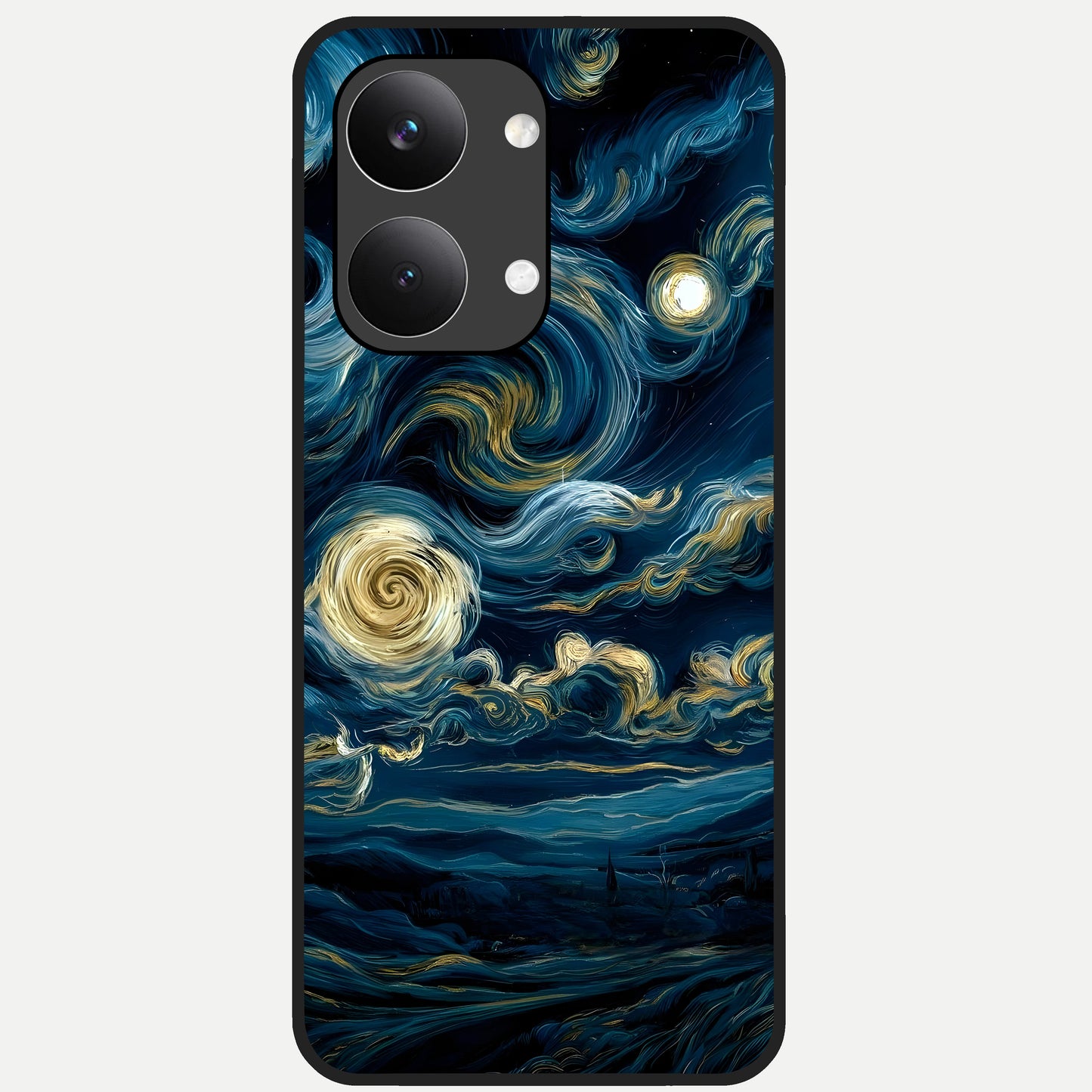  Midnight Sky Whirl Glass Case For Poco X8 Pro Max back cover – full design glossy printed glass finish