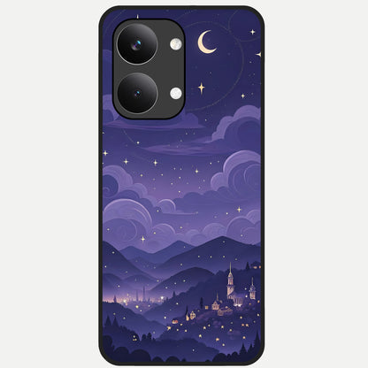  Minimal Night View Glass Case For Poco X8 Pro Max back cover – full design glossy printed glass finish