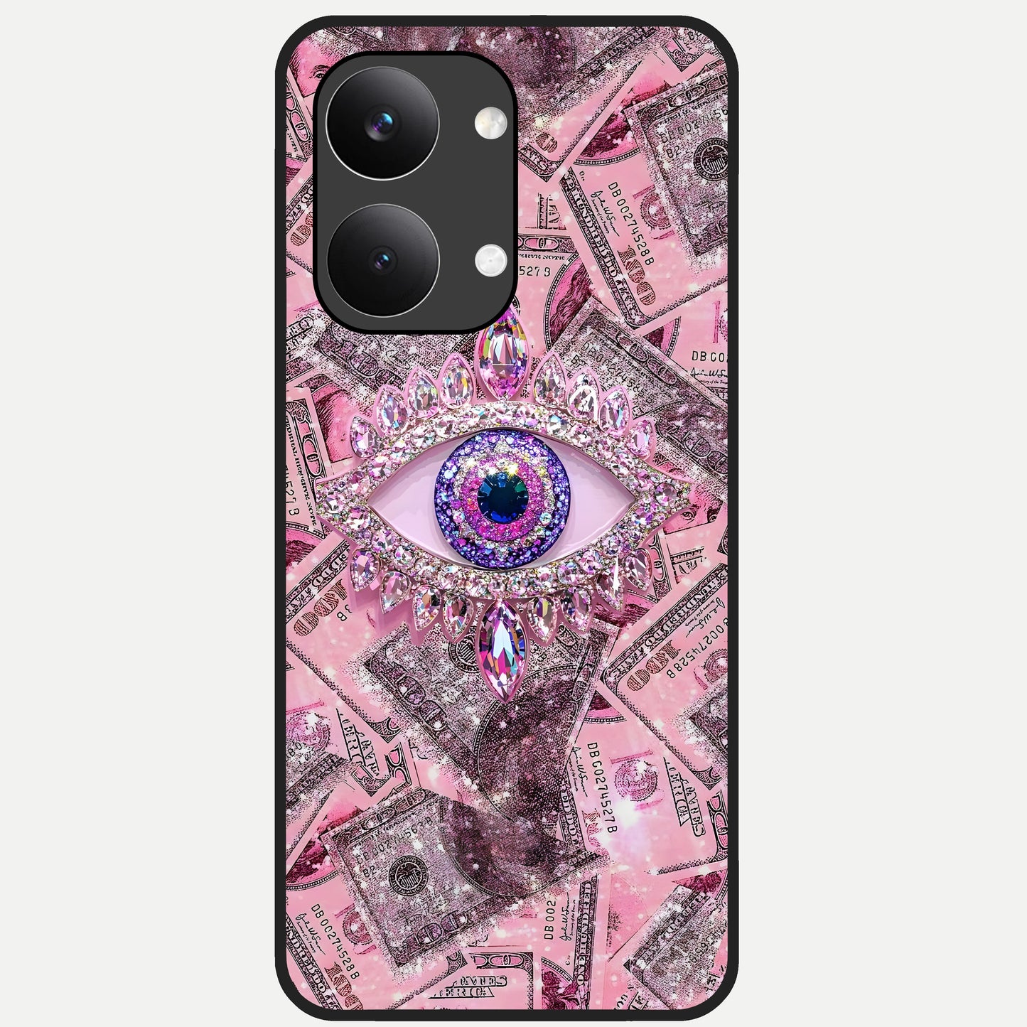  Money Eye Luxe Glass Case For Poco X8 Pro Max back cover – full design glossy printed glass finish