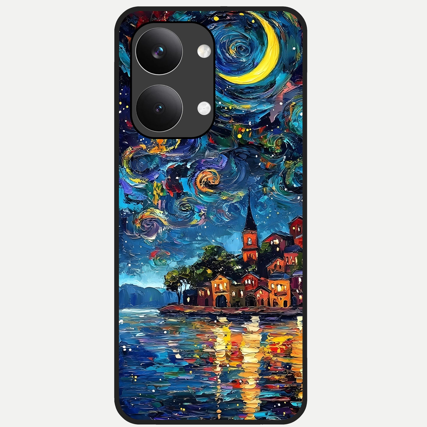  Moonlight Harbor Glow Glass Case For Poco X8 Pro Max back cover – full design glossy printed glass finish