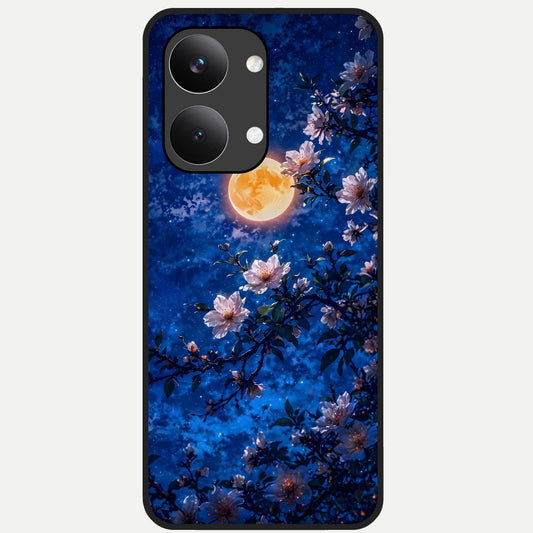  Moonlit Blossoms Night Glass Case For Poco X8 Pro Max back cover – full design glossy printed glass finish