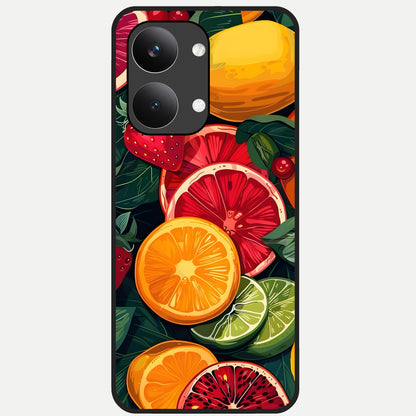  Multiple Fruits Glass Case For Poco X8 Pro Max back cover – full design glossy printed glass finish
